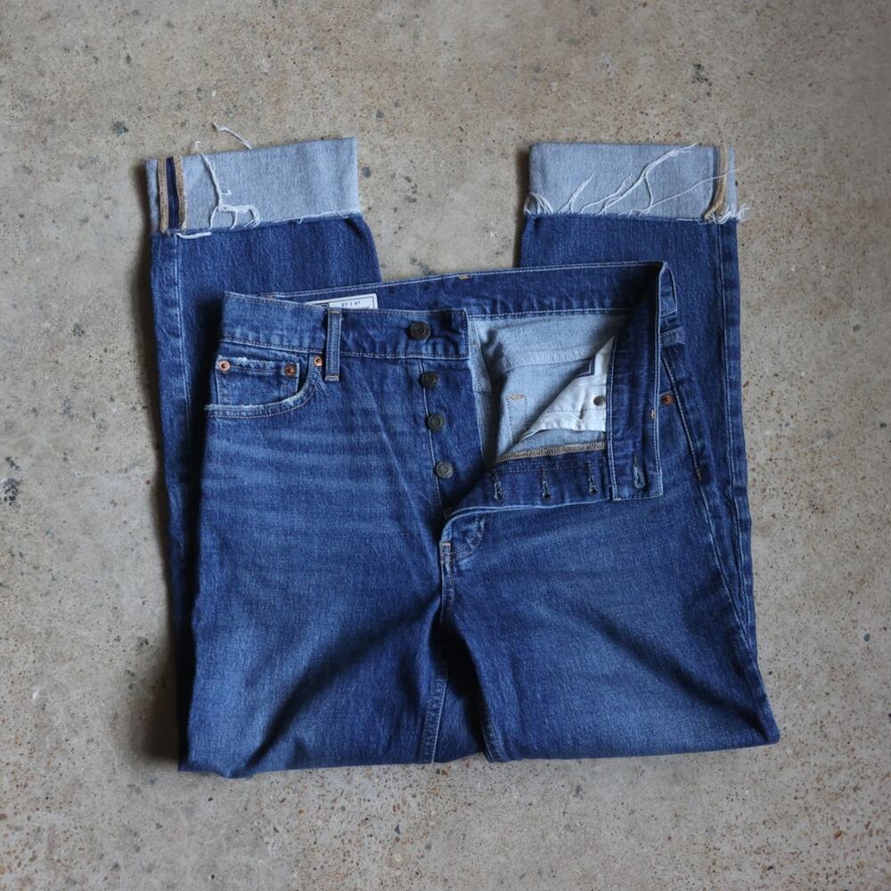 GAP Cheeky Straight High Rise Cuffed Jeans Medium Wash Size 27